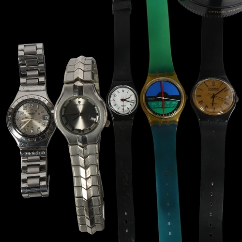 979 - 4 various Swatch watches, and a Tag Heuer wristwatch (5)