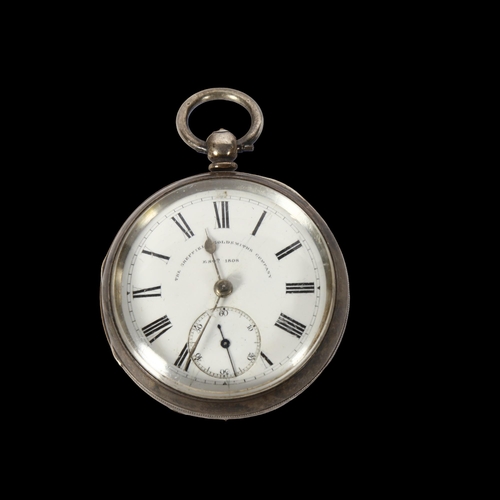 981 - GOLDSMITHS & SILVERSMITHS COMPANY - a Georgian silver-cased key-wind pocket watch, with subsidiary d... 