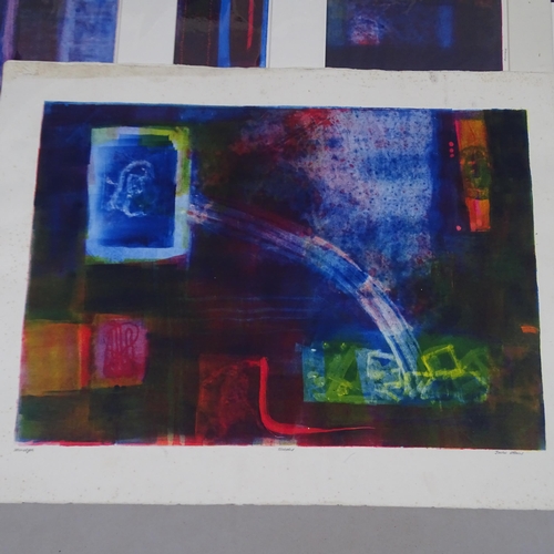 2871 - Jackie Attwood, 10 contemporary monotype abstract prints, unframed (10), all signed and inscribed in... 