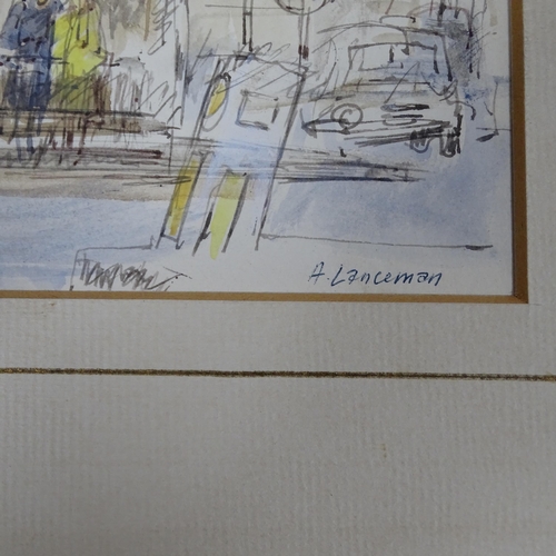 2880 - Audrey Lanceman (born 1931), Pentonville Road/King's Cross, watercolour, signed, 29cm x 20cm, mounte... 