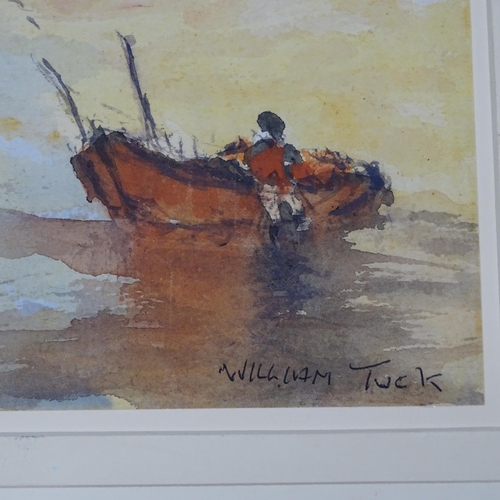 2881 - William Tuck (1900 - 1999), 3 watercolours, marine and landscape scenes, all signed, 25cm x 35cm, mo... 