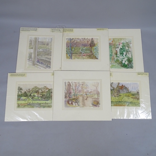 2882 - Maurice Sheppard (born 1947), 6 botanical and garden scenes, mounted (6)