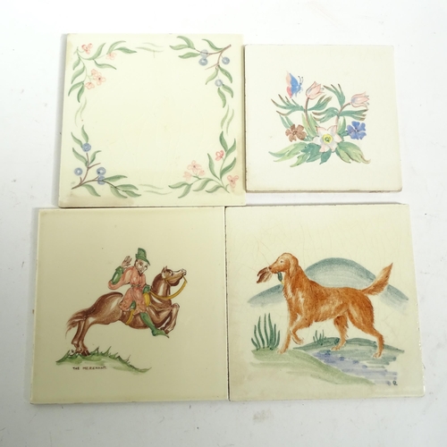 520 - 36 Vintage tiles, including Poole, Dorincourt, Packard and Ord, including framed tiles, various desi... 