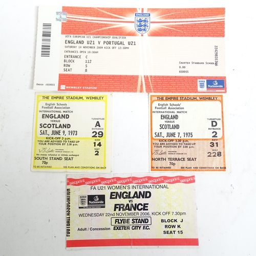 669 - A quantity of England International Football ephemera, including various programmes, used ticket stu... 