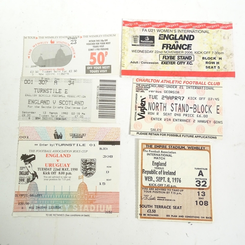 669 - A quantity of England International Football ephemera, including various programmes, used ticket stu... 