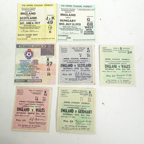 669 - A quantity of England International Football ephemera, including various programmes, used ticket stu... 