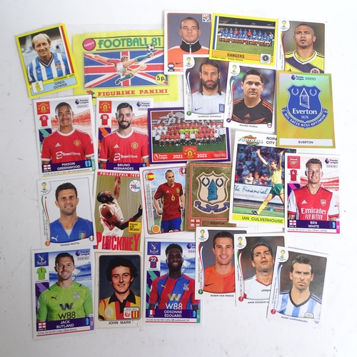 662 - PANINI - a Football 80 Panini counter display box, a used but sealed football 81 sticker packet, an ... 