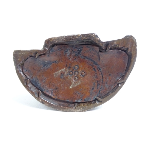 135 - A small Tibetan patinated bronze Jambhala, H9cm