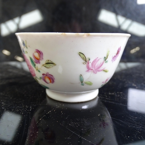 564 - A pair of Chinese famille rose tea bowls and matching saucer, and another Chinese porcelain tea bowl... 