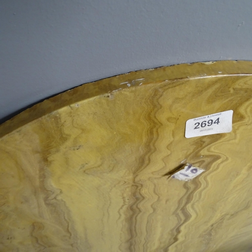 2694 - Four various marble table tops. Largest 116x70cm.