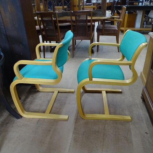 2114 - A set of four Danish bent ply chairs by Rud Thygesen and Johnny Sorensen for Magnus Olesen, designed... 