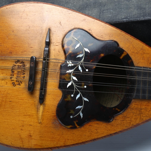 16 - An 1896 Italian rosewood mandolin, by Cav. Giovanni de Maglio e Figlio, Napoli, label to interior, w... 