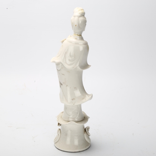 26 - A Chinese blanc de chine Guanyin figure, height 25cm