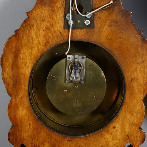 116 - A large 19th century carved oak combination clock / barometer / thermometer, length 100cm