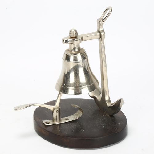 40 - A novelty nautical desk bell, of anchor and bell design, height 14cm