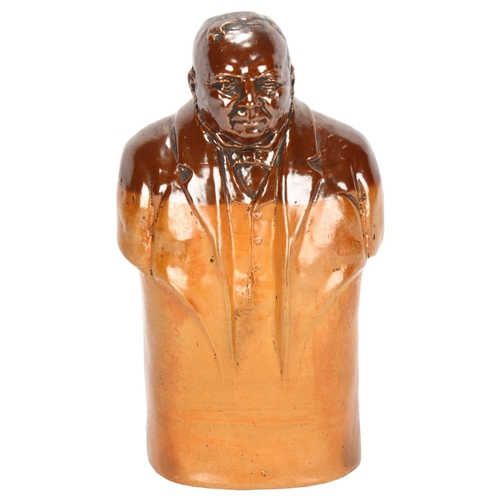 63 - A Doulton Lambeth salt glaze stoneware figural Lord Haldane spirit flask, registration no. 556613, h... 