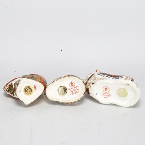 137 - 3 Royal Crown Derby figures, squirrel, guinea pig, and meadow rabbit, tallest 9cm