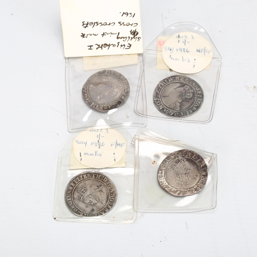 152 - 4 Elizabeth I silver shillings, one dated 1561