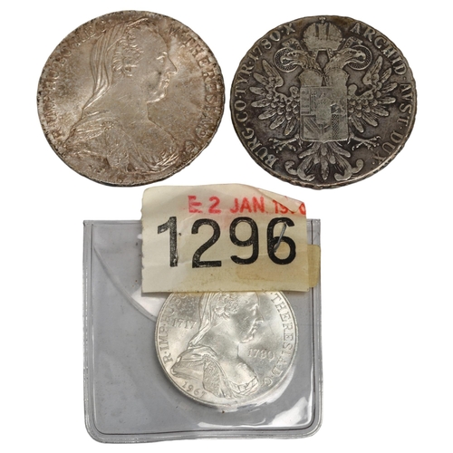 165 - 2 1780 silver thalers and an 1967 Austrian 25 schilling coin