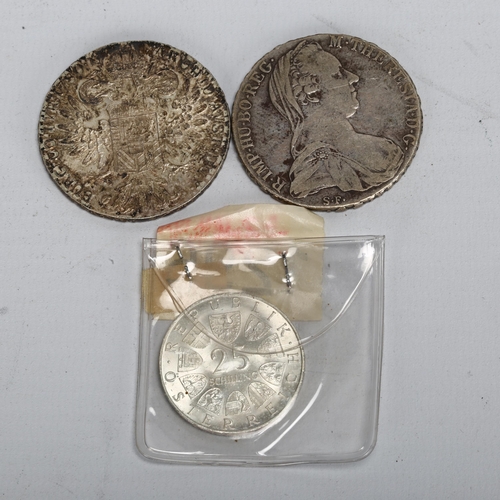 165 - 2 1780 silver thalers and an 1967 Austrian 25 schilling coin