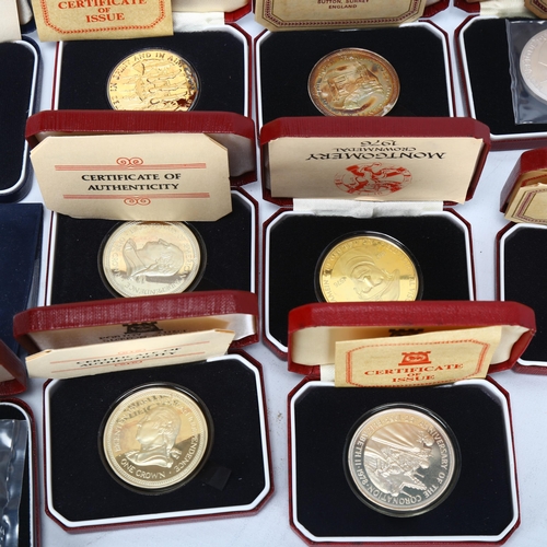 170 - 11 silver and silver-gilt commemorative coins, all cased