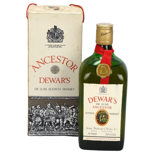 202 - A bottle of Dewar's De Luxe Ancestor blended whisky, 70% proof, 26 2/3 oz,