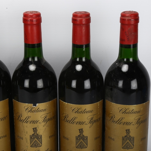 209 - 6 bottles of red wine, Chateau Bellevue Figeac 1986, Saint-Emilion, 75cl