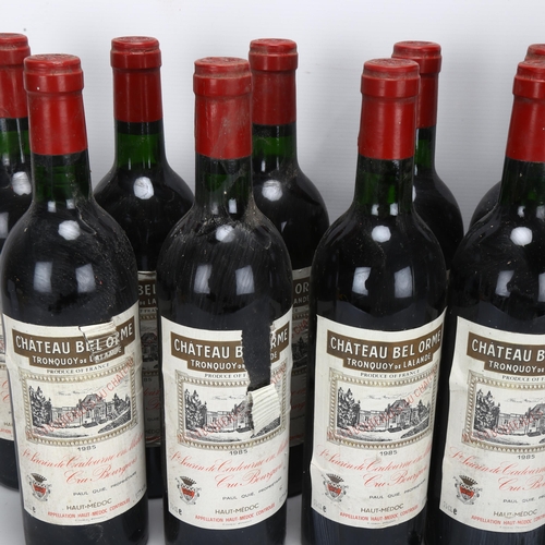 210 - 11 bottles of red wine, 1985 Chateau Bel-Orme-Tronquoy-de-Lalande, Haut-Medoc, 75cl