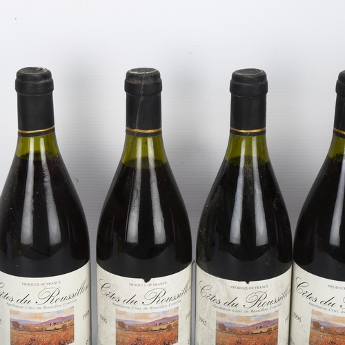 213 - 6 bottles French red wine, 1995 Cotes du Roussillon, Le Cellier des Trois Couronnes, 75cl