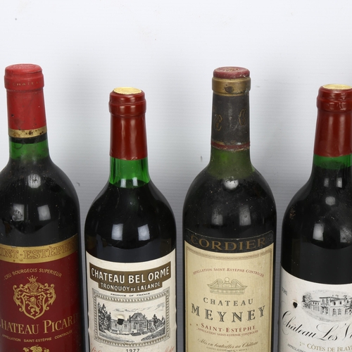 214 - 6 bottles of French red wine, 1981 Chateau Meyney, Saint-Estephe, 1977 Chateau Bel Orme Tronquoy de ... 