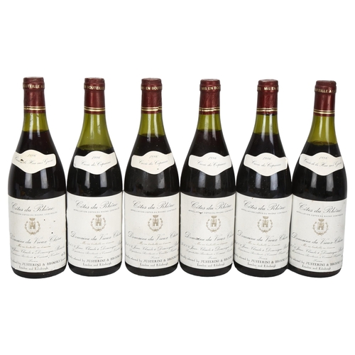 215 - 6 bottles of red wine, 1986 Cotes du Rhone, Domaine du Vieux Chene, imported by Justerin & Brooks