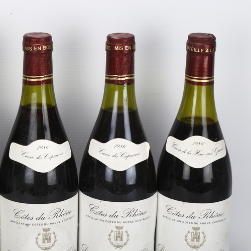 215 - 6 bottles of red wine, 1986 Cotes du Rhone, Domaine du Vieux Chene, imported by Justerin & Brooks