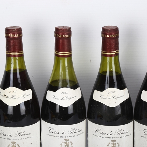 215 - 6 bottles of red wine, 1986 Cotes du Rhone, Domaine du Vieux Chene, imported by Justerin & Brooks