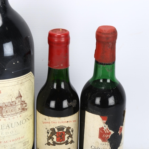 221 - A magnum of 1998 Chateau Beaumont, Haut Medoc, and 4 half bottles red wine including 1959 Chateau Vi... 