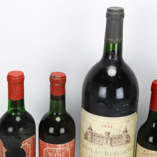 221 - A magnum of 1998 Chateau Beaumont, Haut Medoc, and 4 half bottles red wine including 1959 Chateau Vi... 