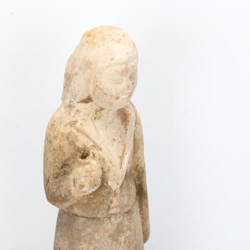 241 - An Antique Chinese terracotta pottery funerary figure, height 22.5cm