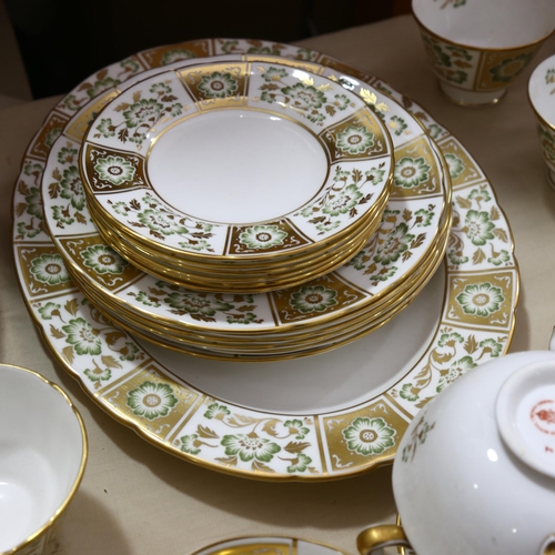 247 - A Royal Crown Derby 'Green Derby Panel' dinner service, including 2 tureens, 67 pieces