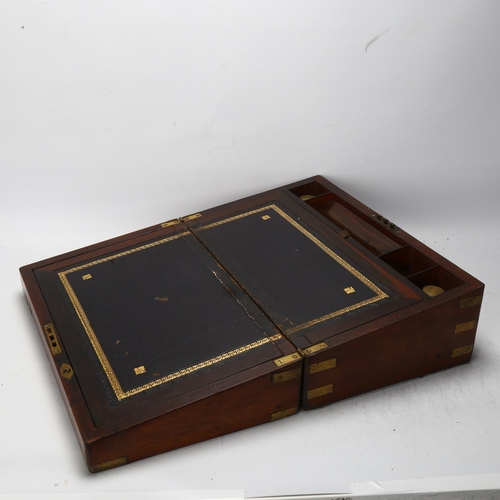 249 - A brass-bound mahogany writing slope, 40 x 24cm, height 16cm