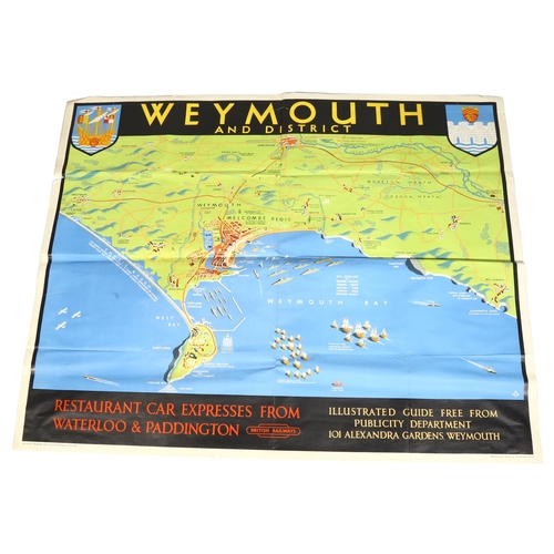 253 - RAILWAY INTEREST - a 1947 British Railways poster for Weymouth & District, designed by 