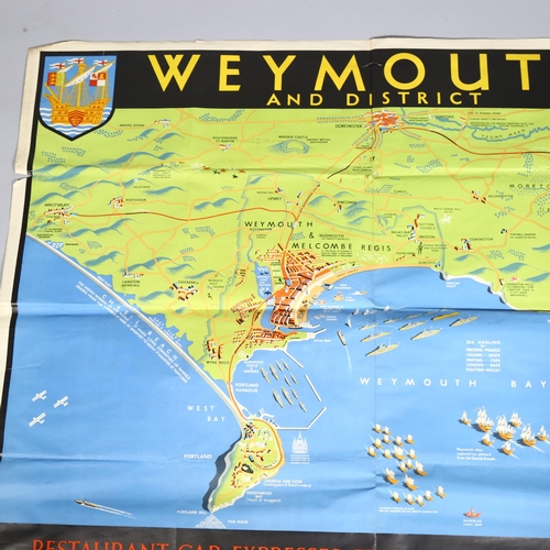 253 - RAILWAY INTEREST - a 1947 British Railways poster for Weymouth & District, designed by 