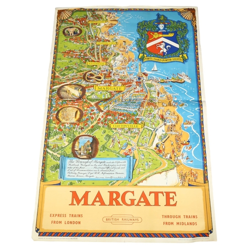 255 - RAILWAY INTEREST - a British Railways advertising poster for Margate, designed D W Burley 1950, prin... 