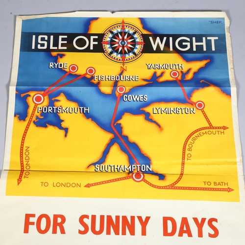 256 - RAILWAY INTEREST - a British Railways advertising poster, circa 1950s, for Isle of Wight, printed at... 