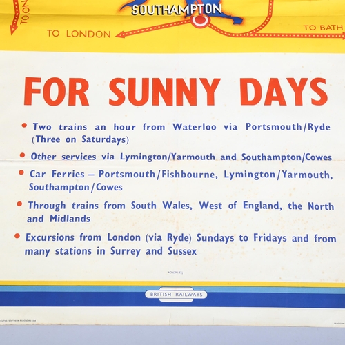 256 - RAILWAY INTEREST - a British Railways advertising poster, circa 1950s, for Isle of Wight, printed at... 