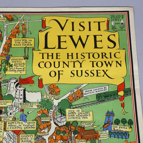 258 - RAILWAY INTEREST - a British Railways advertising poster for Lewes, Sussex, by John Skelton, 1950, p... 