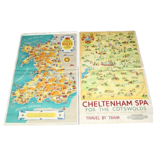 259 - RAILWAY INTEREST - 2 British Railways advertising posters for Cheltenham Spa and Wales, circa 1950s,... 