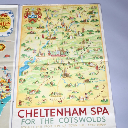 259 - RAILWAY INTEREST - 2 British Railways advertising posters for Cheltenham Spa and Wales, circa 1950s,... 