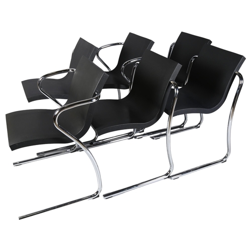 511 - Ross Lovegrove, a set of 6 post-modern Magic chairs by Fasem, Italy, 1997, the seat cantilevered on ... 