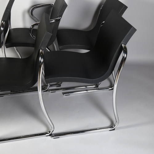 511 - Ross Lovegrove, a set of 6 post-modern Magic chairs by Fasem, Italy, 1997, the seat cantilevered on ... 