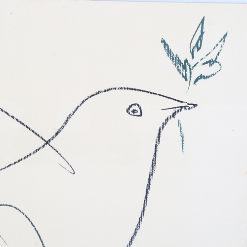 543 - A Litho print of Picasso's Dove of Peace, 1961, edition Combat pour Le Paix, Paris S.P.A.D.E.M, stam... 