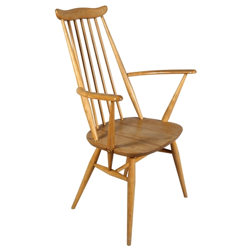 544 - An 1970s' Ercol, Goldsmith, stick back carver dining chair/ armchair, height 96cm